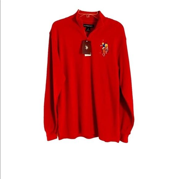 NEW US Polo Association Red Sweatshirt Big Pony Long Sleeve Pull On Small - Picture 1 of 5